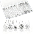 40 PCS Wedding Hair Pins for Brides, Pearl & Crystal Hair Pins, Rhinestone Bridal Hair Accessories for Bridesmaids, Updos, Proms, Parties