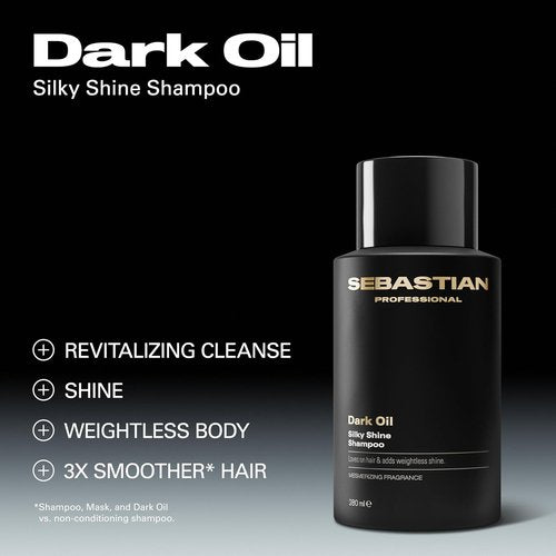 Sebastian Professional Dark Oil Lightweight Shampoo - Jojoba & Argan Oil Infusion | 33.8 Fl Oz