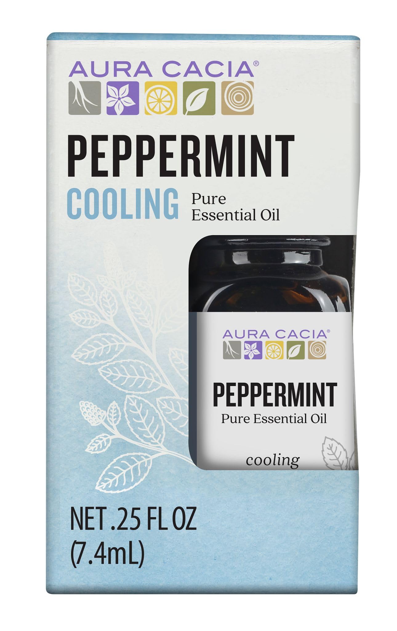 Aura Cacia Peppermint Essential Oil, Boxed 0.25 fl. oz.