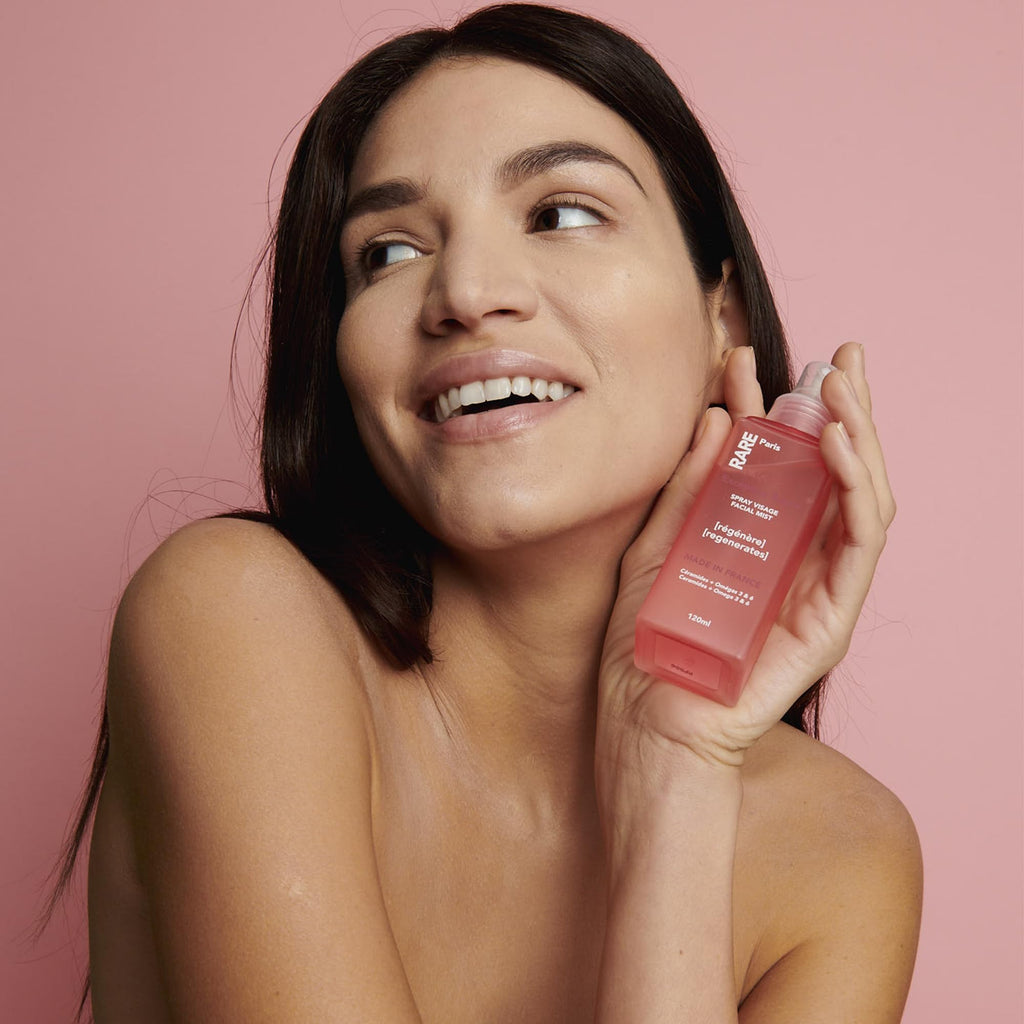 RARE Paris - Exception Rosée - Regenerating Facial Mist - Hydrating & Refreshing - With Ceramides & Omega-3 & 6 - Brightening, Firming & Revitalizing Rose Water - For Radiant Skin - 1.69oz