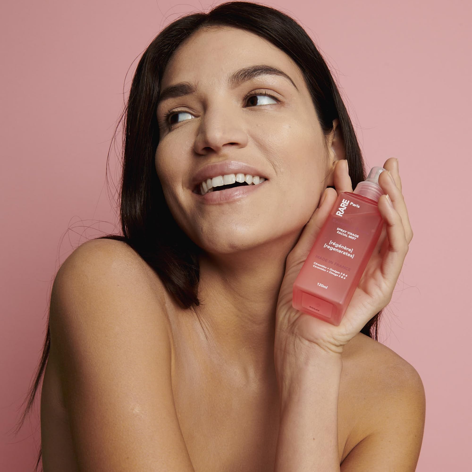 RARE Paris - Exception Rosée - Regenerating Facial Mist - Hydrating & Refreshing - With Ceramides & Omega-3 & 6 - Brightening, Firming & Revitalizing Rose Water - For Radiant Skin - 1.69oz