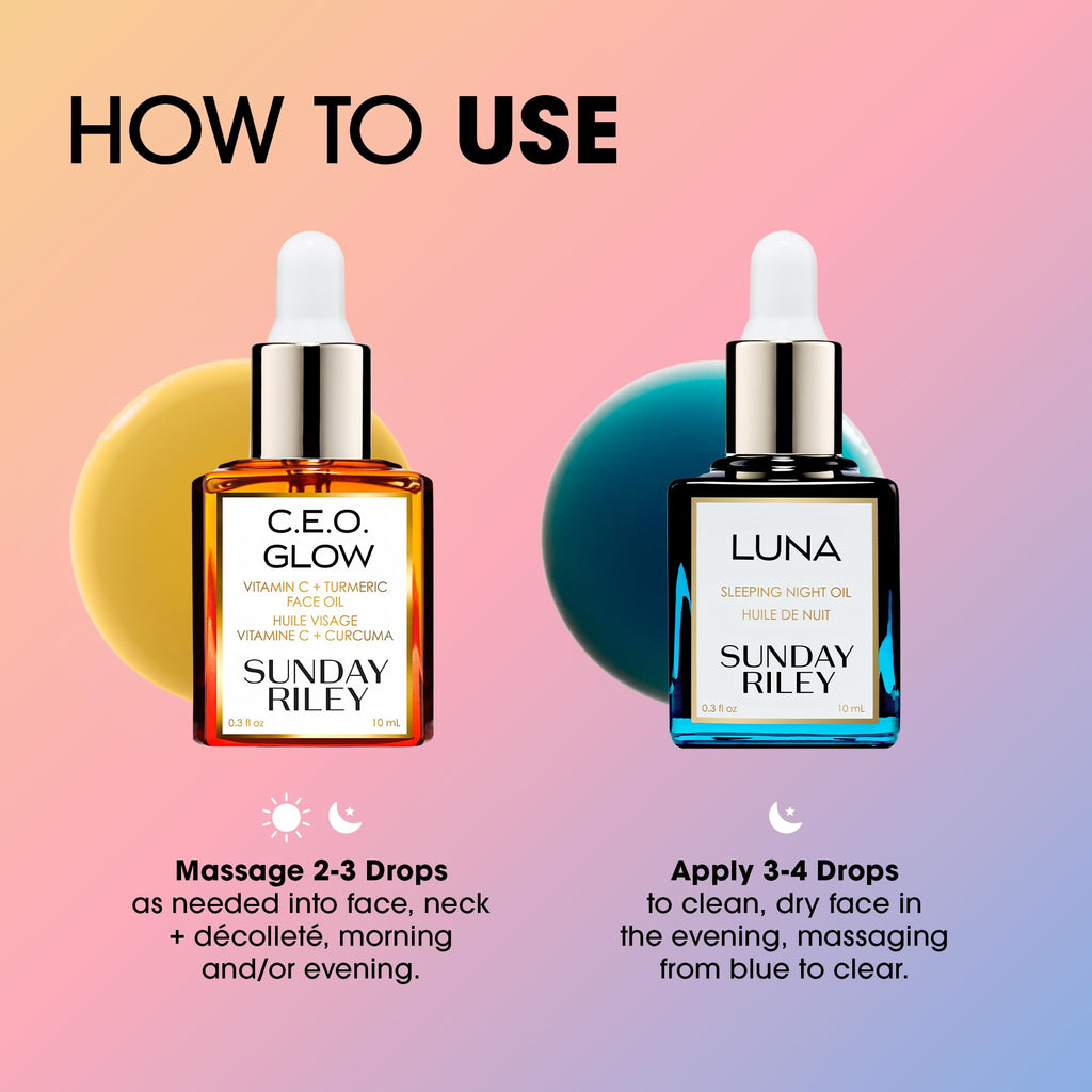 Sunday Riley Day + Night Brighten + Plump Set