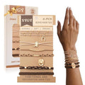 6 PCS Hair Ties Bracelets for Women, Boho Hair Ties for Thick & Thin Hair, Elastic Hair Bands That Double as Stylish Jewelry, Dual-Use Stretch Bracelets, Hand-braided Ponytail Holders, Cow Boy Pendant