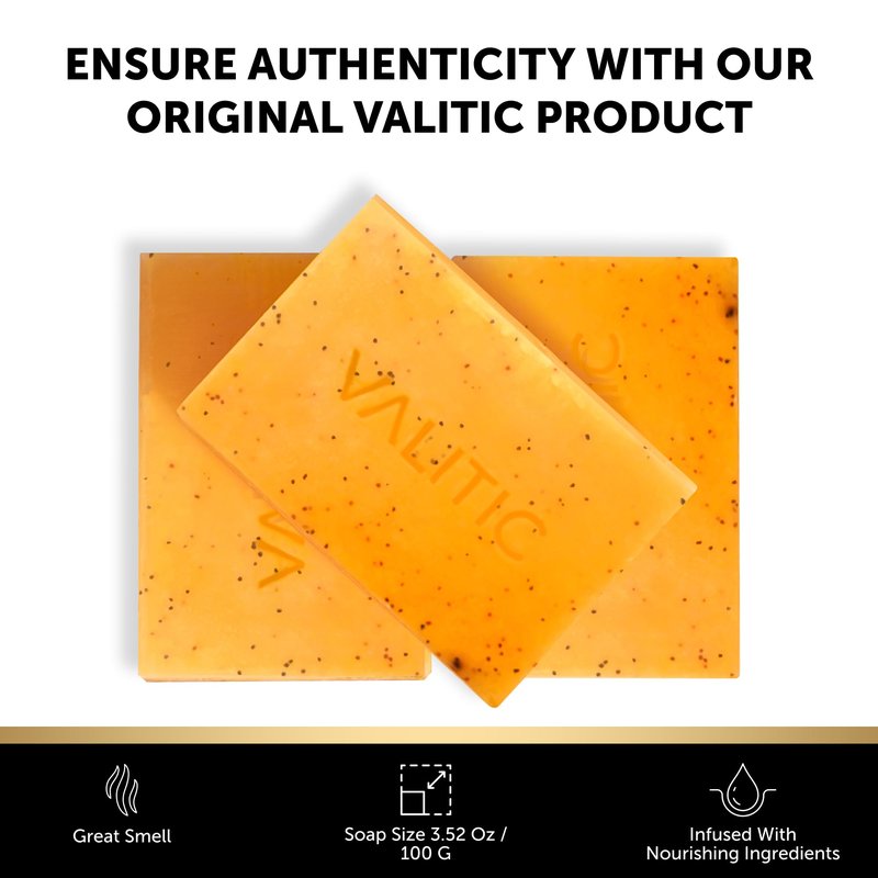 VALITIC Kojic Acid Soap - Turmeric Soap for Dark Spots for Face and Body - Exfoliating Bar for Hyperpigmentation, Skin Tone Corrector with Retinol, Vitamin C, Collagen and Hyaluronic Acid - 2 Pack