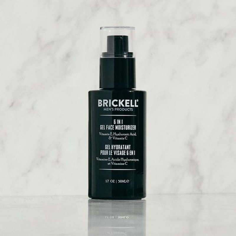 Brickell Men's 6 in 1 Gel Face Moisturizer for Men, Natural and Organic Gel Moisturizer, 1.7 ounces, Unscented