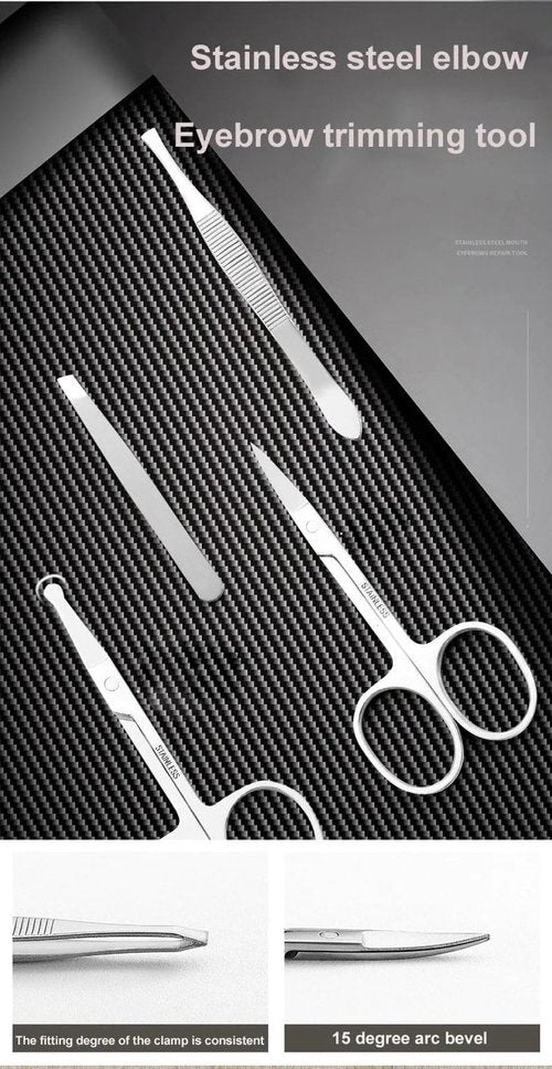 Rattygan Style Professsional 26 Pieces Manicure Set Nail Clippers Set - Stainless Steel Manicure Kit in Elegant Leather Carrying/Storage Case (Black)