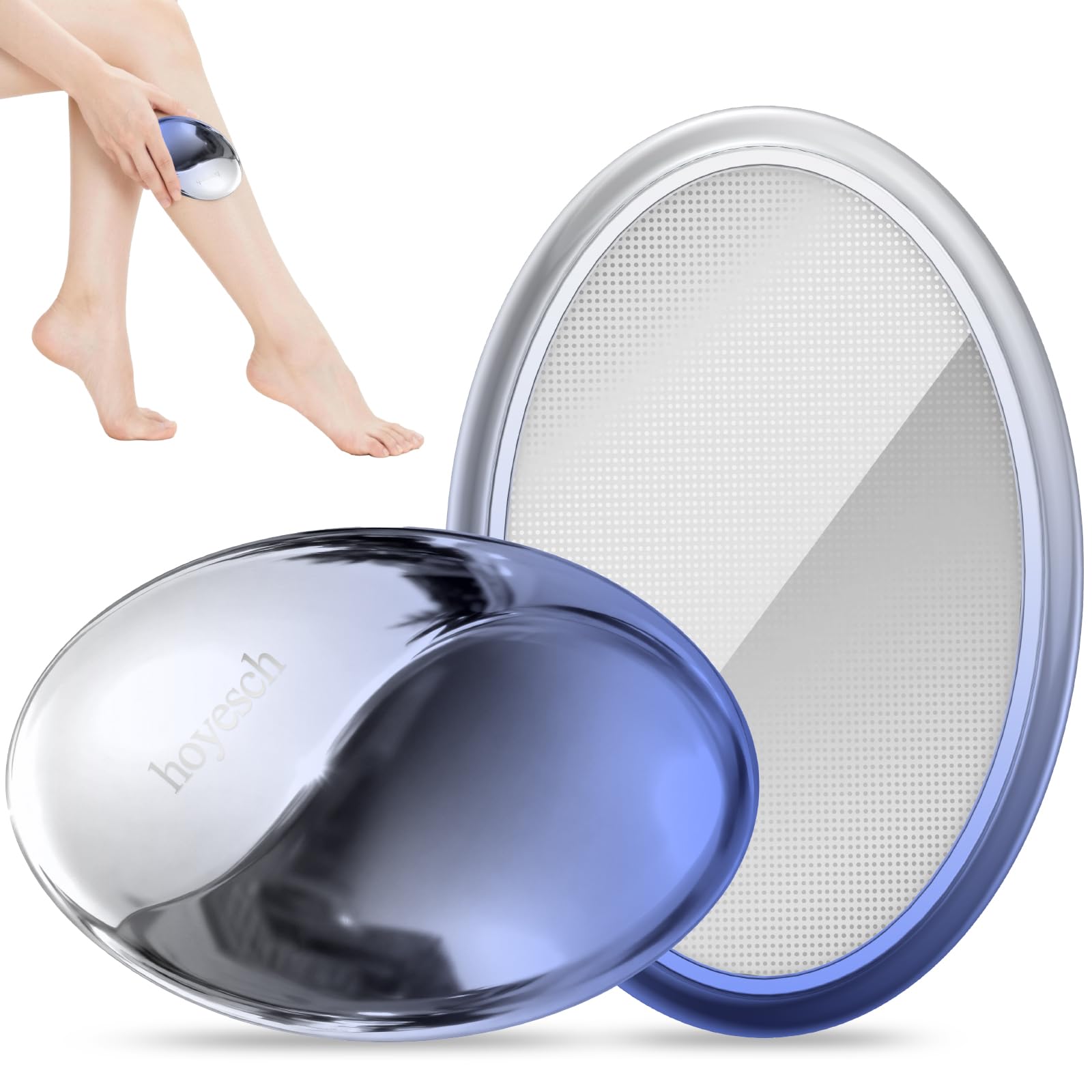 hoyesch Crystal Hair Eraser for Women and Men, Reusable Crystal Hair Remover Painless Exfoliation Epilators Hair Removal for Women, Magic Hair Eraser for Back Arms Legs (Gradient Blue)
