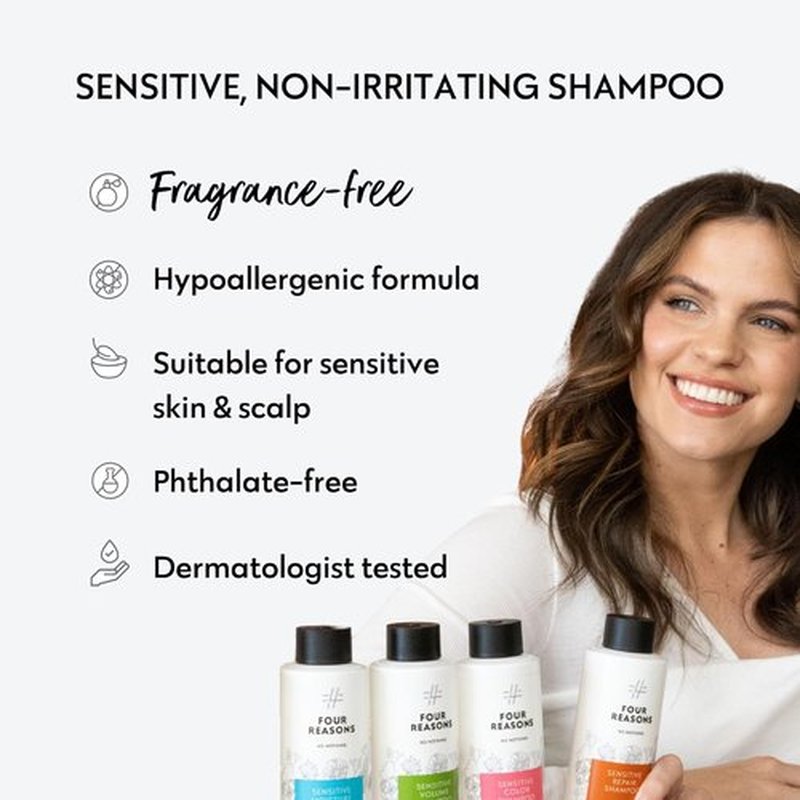 No Nothing Sensitive Shampoo - Fragrance-Free Care for Color Treated Hair | Hypoallergenic, Vegan, 10.14 fl oz