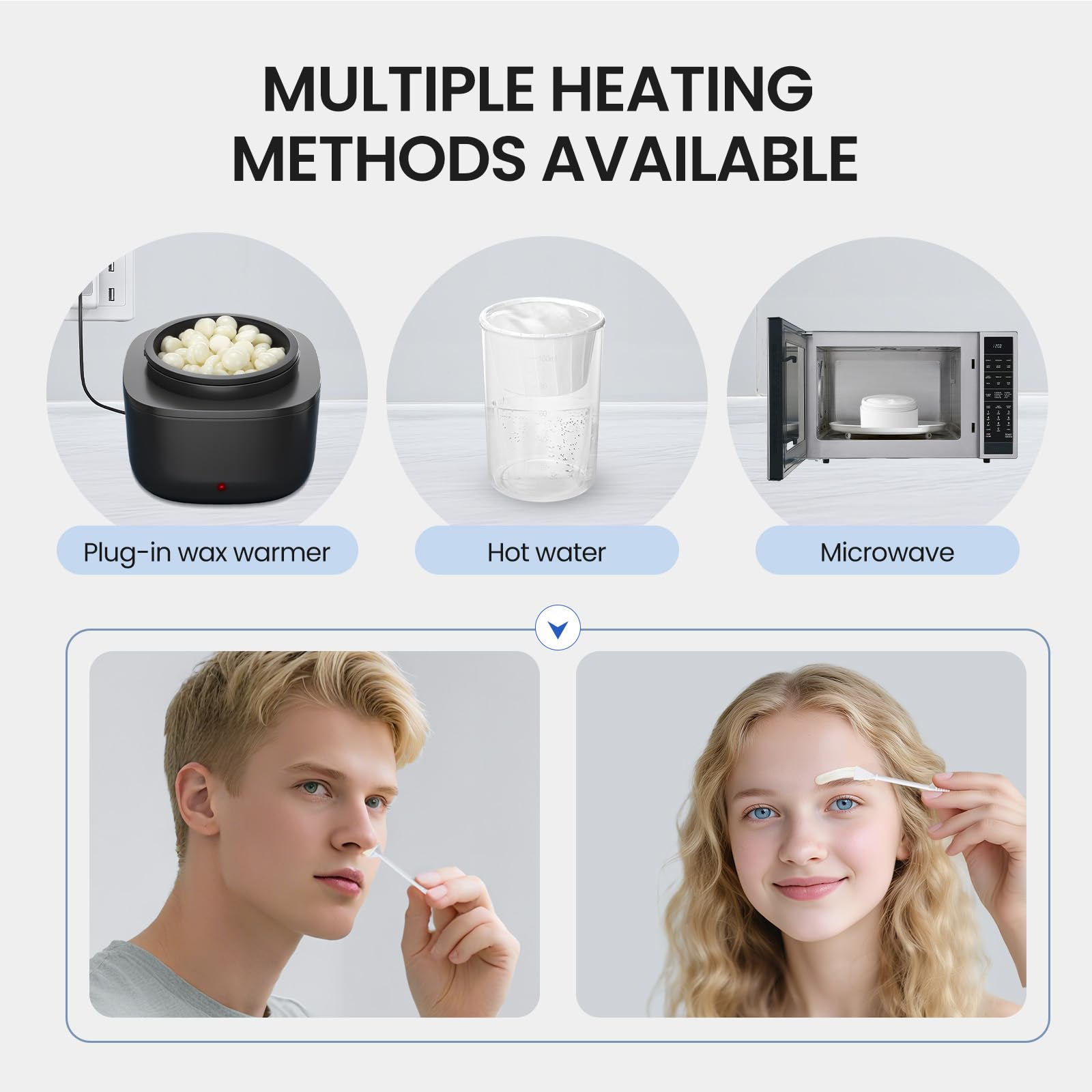 AUZEAL 40 Nose Wax Sticks & 100 g Beads - Nose & Ear Waxing Kit Refill, Compatible with USB Wax Warmer, Hot Water, or Microwave, Easy & Effective, 20 Times Use, Lasts up to 6 Weeks