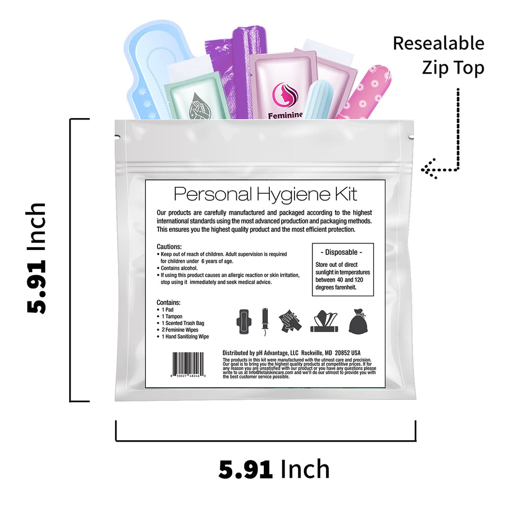 Menstrual Kit All-in-One 10 Pack | Convenience on The Go | Period Kit Pack for Travelling, Tweens & Teenager | Individually Wrapped Feminine Hygiene Product (Butterflies)