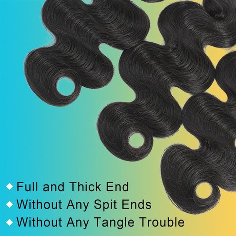 AnJudyReid 12A Body Wave Bundles Human Hair 20Inch 1 Bundle Human Hair 100% Unprocessed Brazilian Virgin Hair Double Weft Single Human Bundles Body Wave Deals Hair Extensions Natural Black