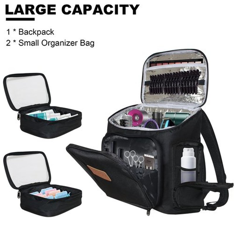 NADAENMF Hairstylist Travel Bag, Professional Cosmetology & Hairdresser Bag with Adjustable Dividers, Large Barber Bag Backpack for Hair Styling Tools