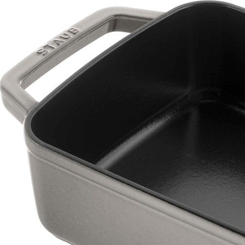 Staub Cast Iron Roasting Pan - 12-Inch x 8-Inch, Graphite Grey, Made in France
