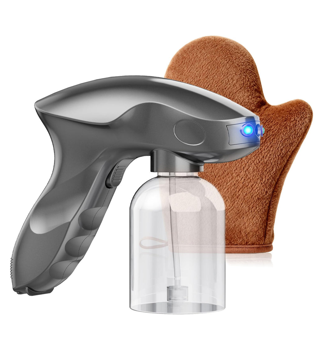 Portable Cordless Spray Tan Machine with One-Touch Operation Professional Spray Tan Gun for Salon Use & At-Home DIY(Gray, 280ml)