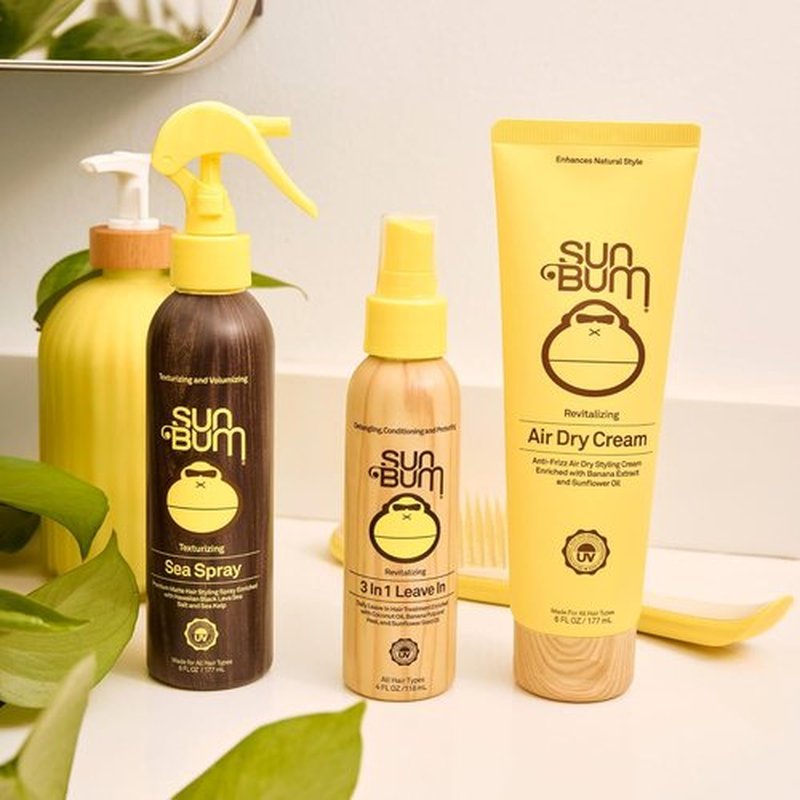 Sun Bum Revitalizing Air Dry Cream - Anti-Frizz Styling Cream with Banana Extract - UV Protection | 6 fl oz