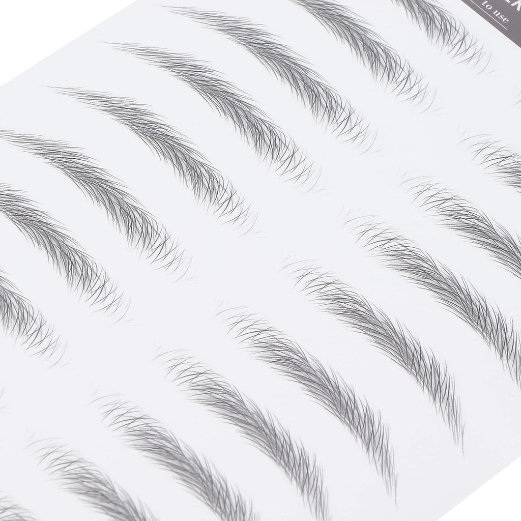 10 Sheets 6D Eyebrow Sticker Professional Eyebrow Transfer Sticker Eyebrow Makeup Tool for Women and Girls (Black)(BLACK-06)