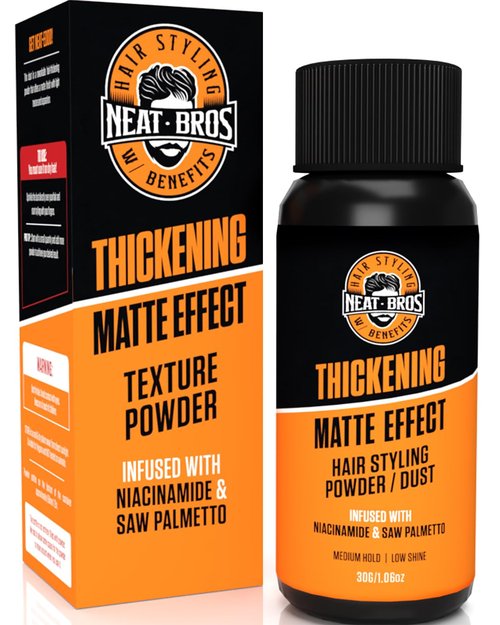 Neat Bros Hair Styling Texture Powder - Medium Hold & Matte Finish - Volumizer with Niacinamide and Saw Palmetto for Men & Women - Styling Powder for All Hair Types - 1 Pack