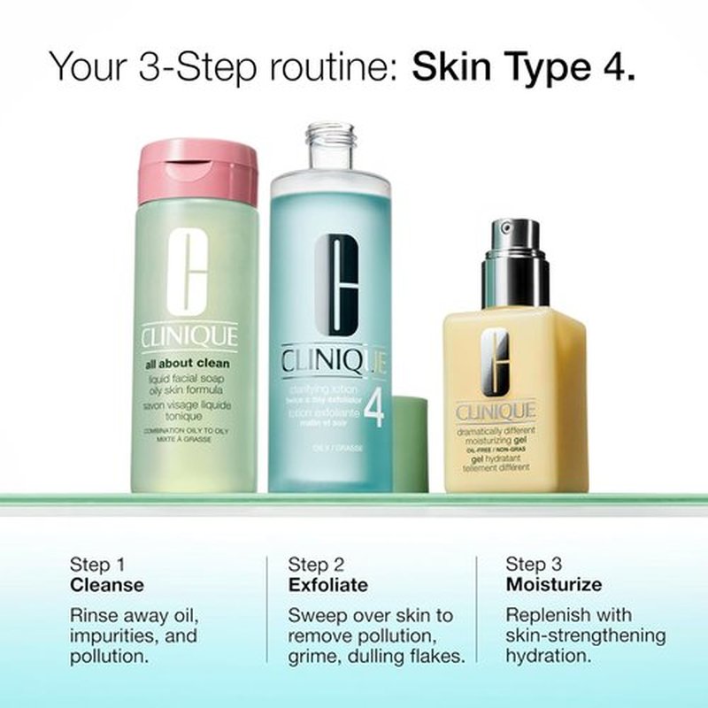 Clinique 3-Step Clarifying Lotion - Exfoliating Toner with Witch Hazel & Salicylic Acid | 4 oz for Oily Skin