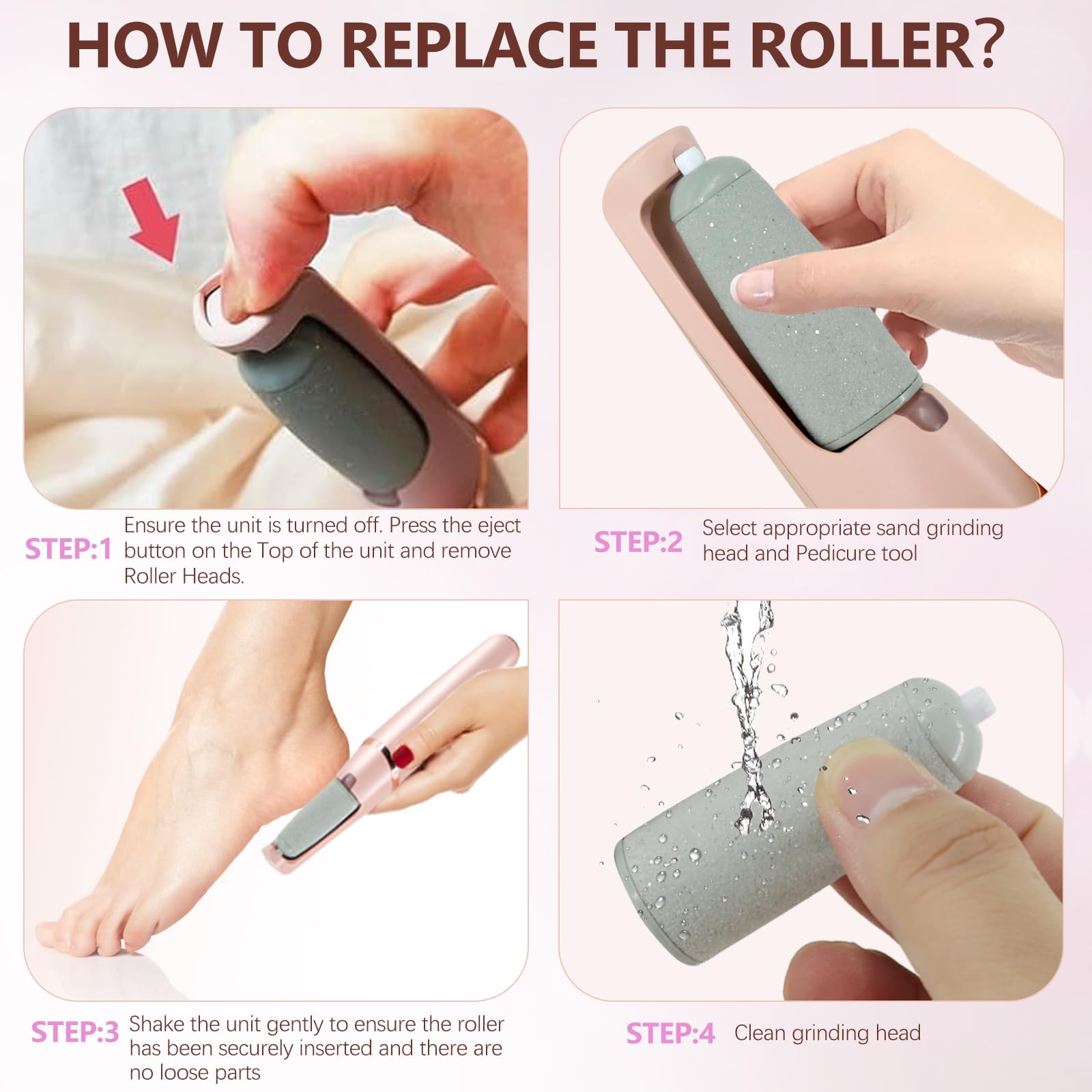 9 Pack Pedicures Replacement Heads for Haootadiy Pedi, Eelectric Tool Foot File, Pedi Replacement Roller Head fit Finishing Touch Pedi (Pedicure Tool Not Included)