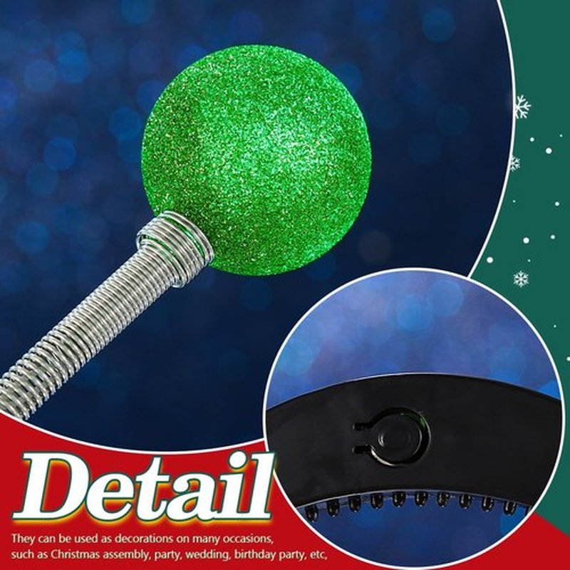 Sixexey Light Up Alien Headband LED Martian Hair Band Antenna Hair Accessories for Women (Green, One Size)