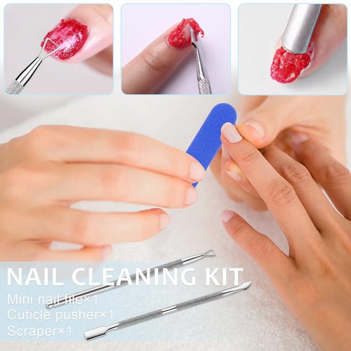 15ml Quick Gel Nail Polish Remover & Nail Latex Tape Kit, Fast Acting in 3-5 Mins, Includes Mini Nail File, Cuticle Pusher & Scraper, Gentle & No Soaking & No Wrapping (Remover&Latex)