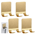 4 Pcs Gold Razor Loofah Holder for Shower Self Adhesive Waterproof Shaver Hooks Waterproof for wall Metal Heavy Duty Utility Storage Hanger Hooks Holder for Towels Accessories Kitchen Bathroom (Gold)