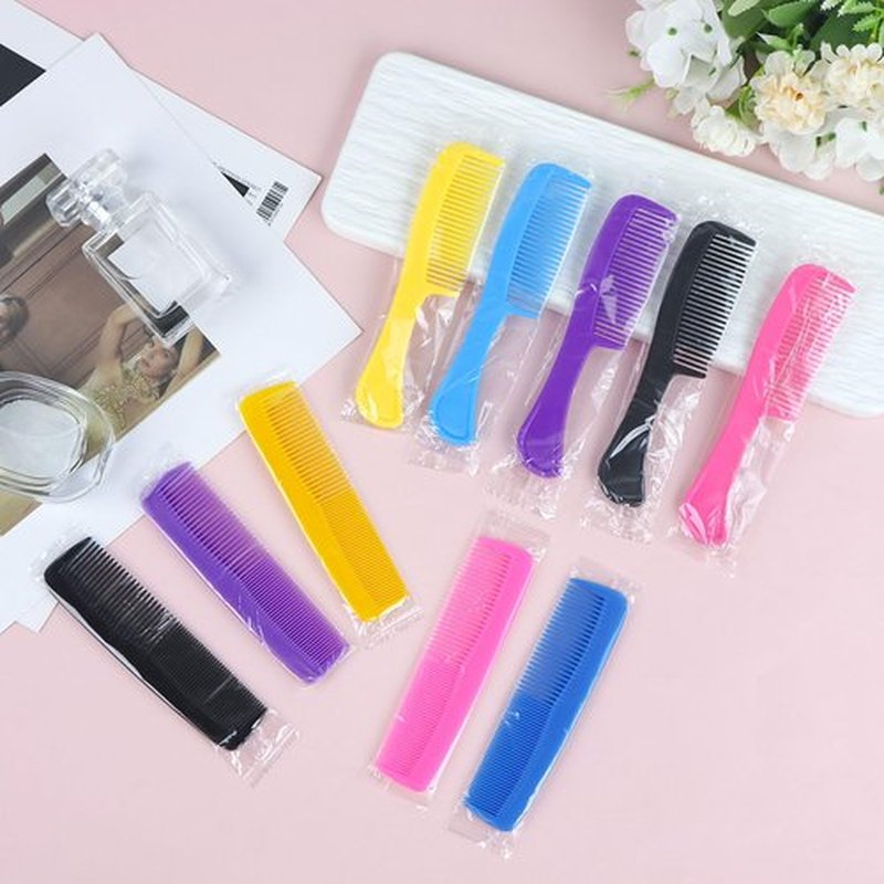 Gisdo 100 Pcs Hair Comb Set in Bulk Individually Wrapped, Pocket Comb & Wide tooth Hairbrush Set for Women Kids Hotel,Airbnb,Shelter/Homeless/Nursing Home/Charity(Bright Color)