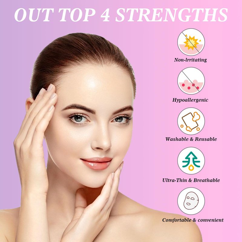 WENLIHAOBO Facial Wrinkle Patches 208 Pcs,Anti Wrinkle Smoothing Strips,Set of Reusable Face Tape,Complete Treatment Set