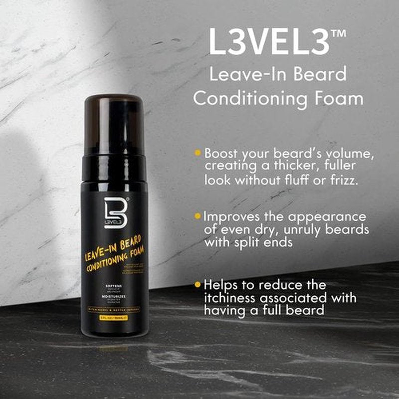 L3 - Leave-In Beard Conditioner Foam | Hydrating Beard Moisturizer for Soft, Manageable Facial Hair
