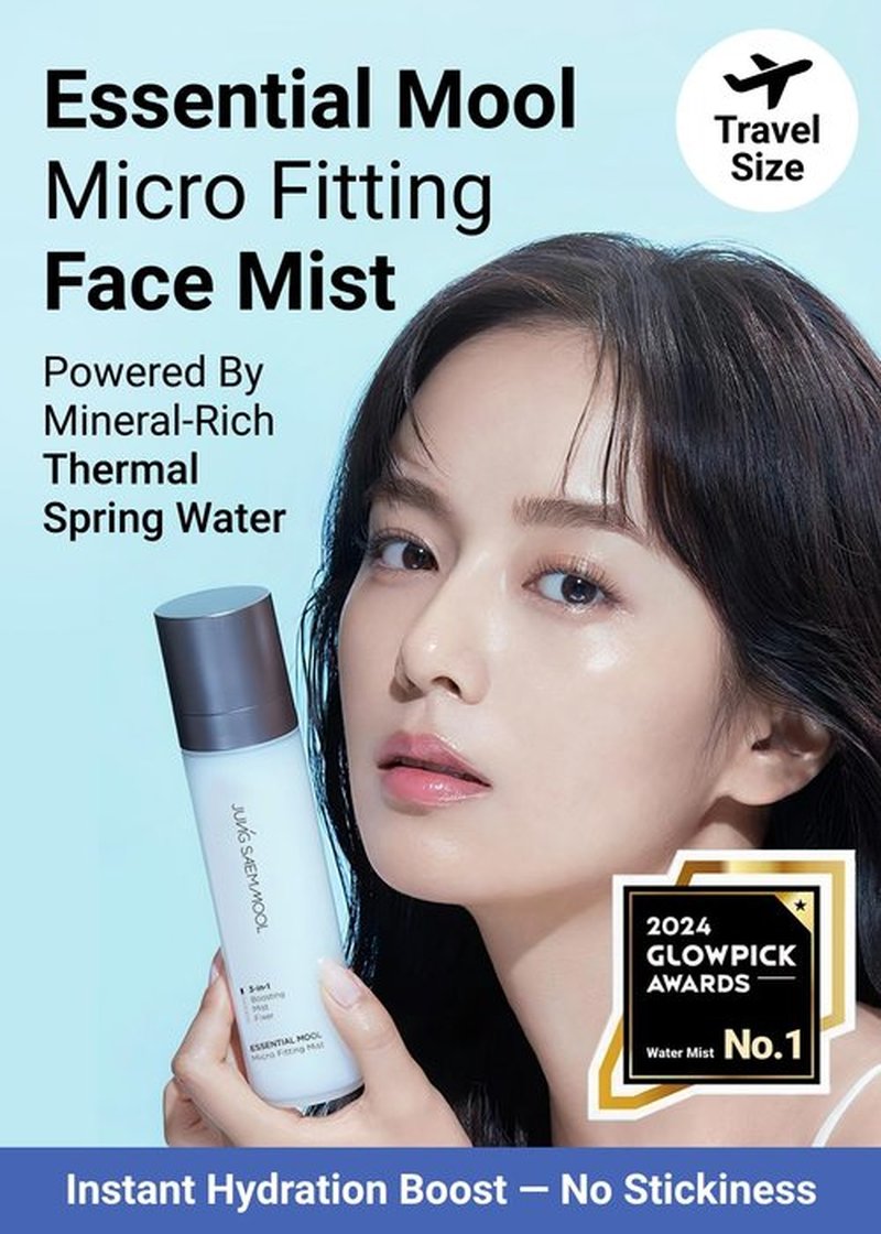 JUNG SAEM MOOL Essential Mool Micro Fitting Mist | Micro-Fine Setting Spray for Makeup & Hydrating Primer for Face with Thermal Spring Water, Long-Lasting Fix & Dewy Finish, Korean Makeup (1.86 Fl Oz)