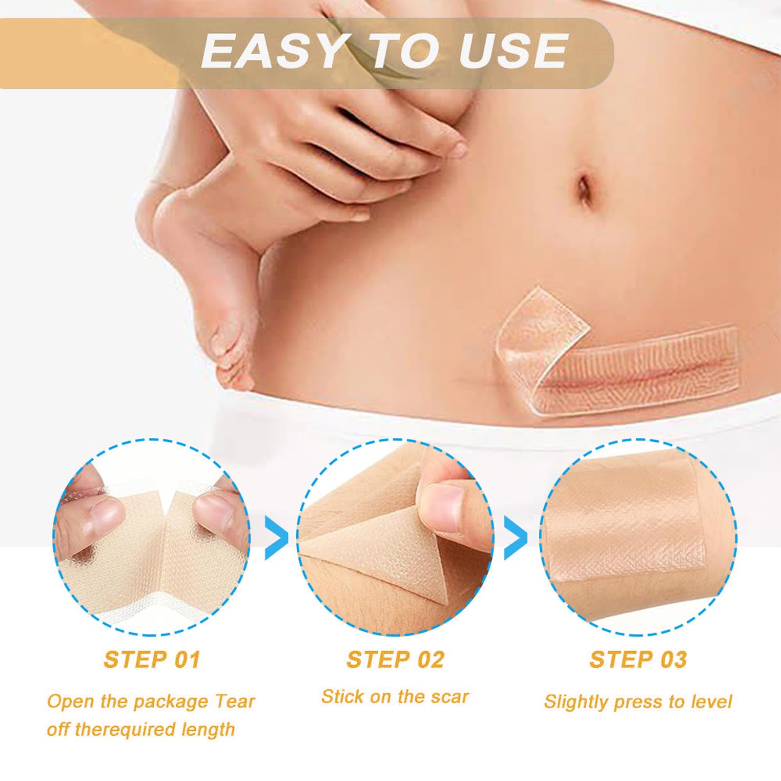Silicone Scar Sheets,LXIANGN Medical Grade Silicone Scar Tape Professional Scar Removal Sheets Surgical Skin Care (1.5”x 60”Roll)
