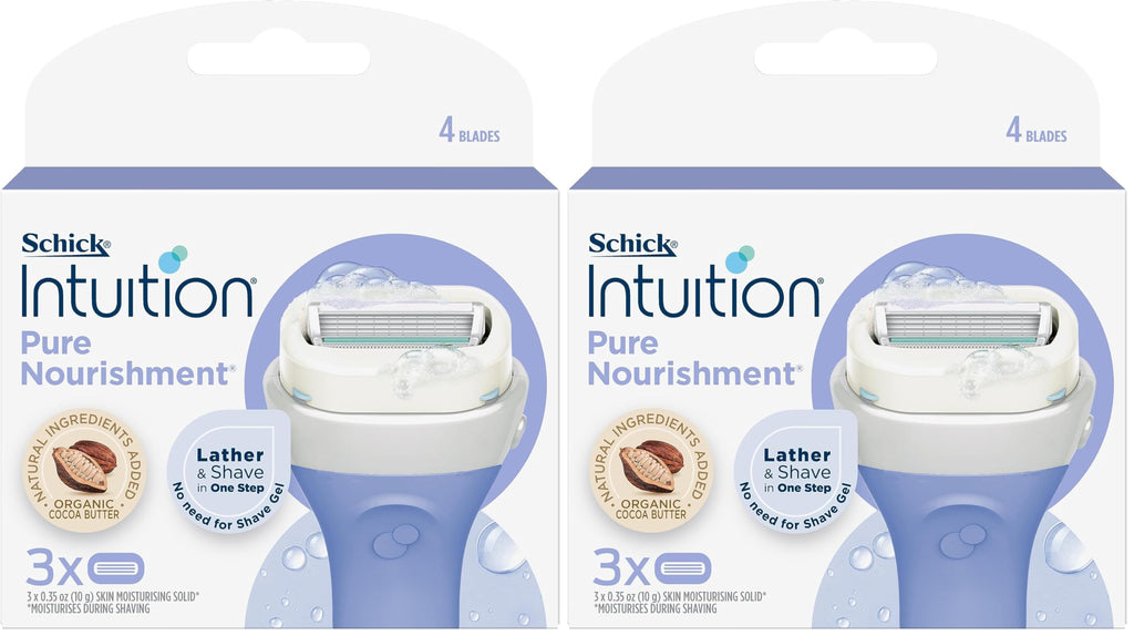 Schick Intuition Pure Nourishment Women's Razor Refills, Pack of 6