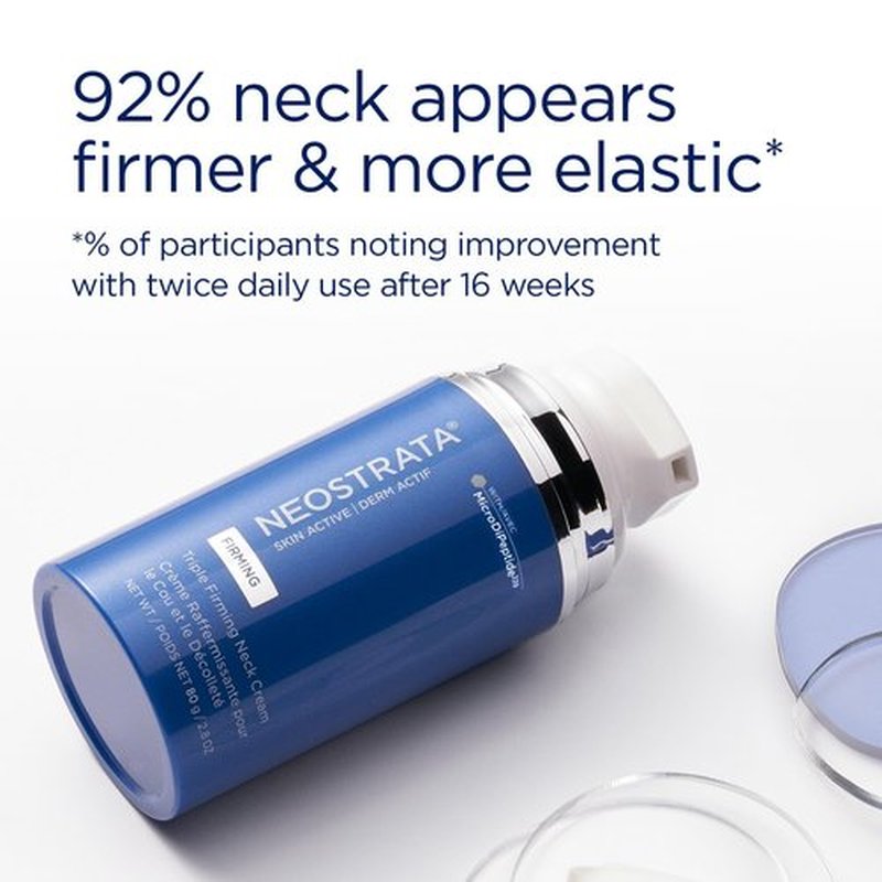NEOSTRATA Triple Firming Neck Cream - Rejuvenate Décolletage with MicroDiPeptide229® & Bakuchiol | 80g, Fragrance-Free