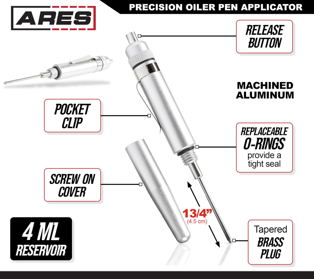 ARES 70004 - Precision Oiler Pen Applicator - Precisely Applies CLP, Ballistol, and Other Lubricants in Tight Places