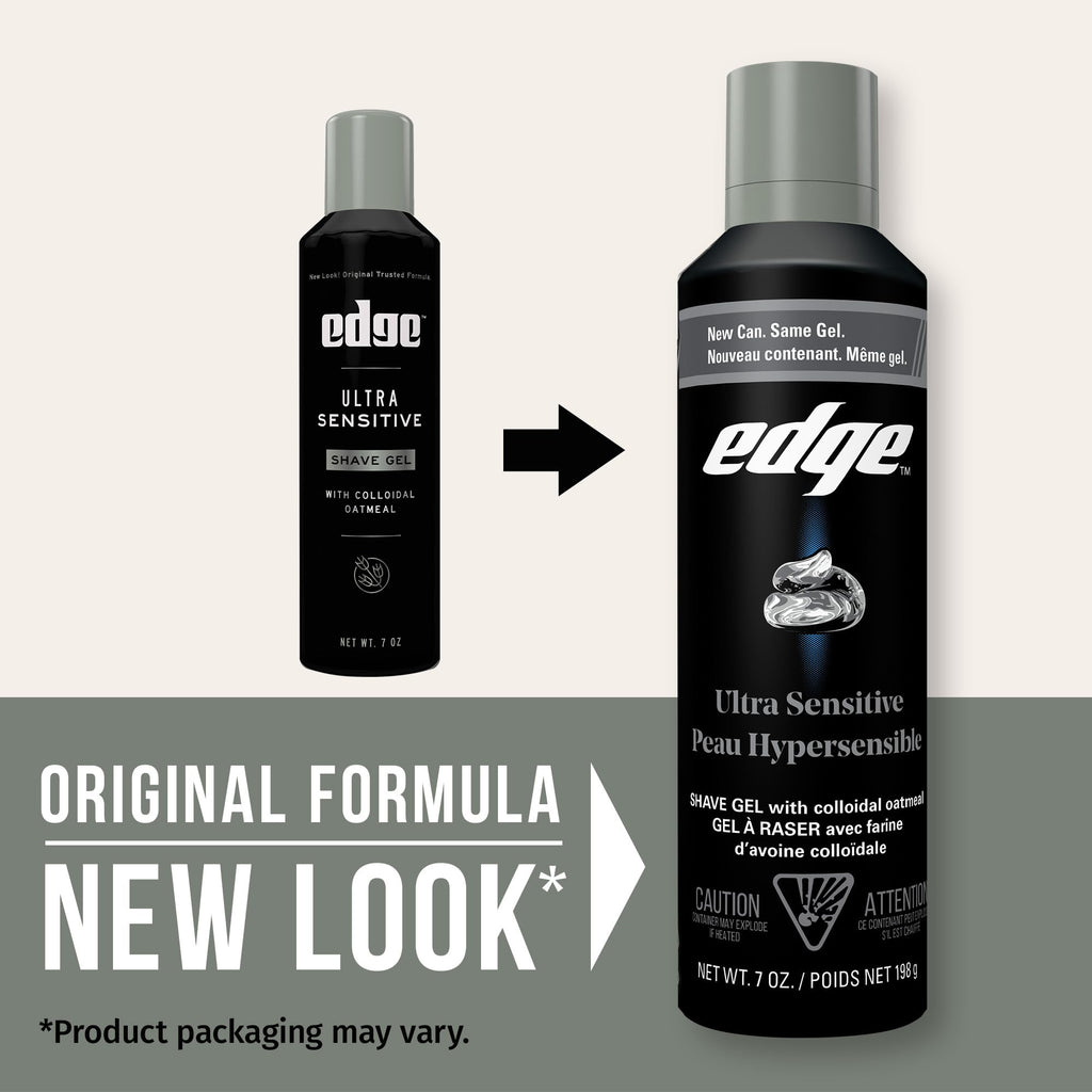 Edge Shaving Gel for Men, Ultra Sensitive with Colloidal Oatmeal, (6 Pack) - Shave Gel For Men That Moisturizes, Protects and Soothes To Help Reduce Skin Irritation