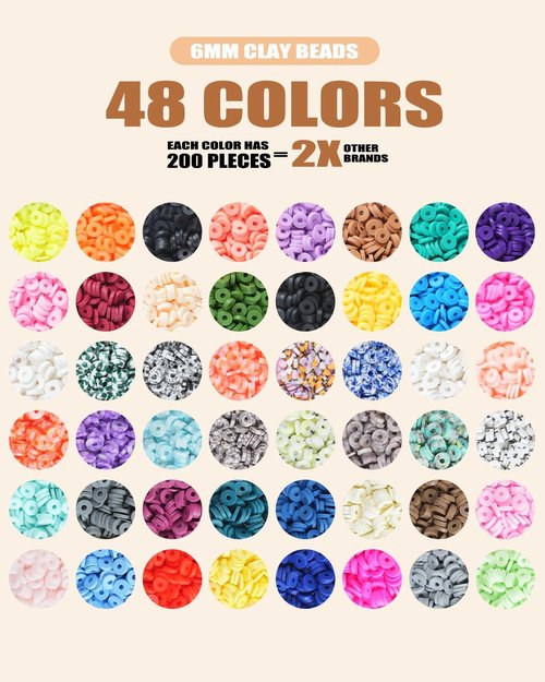 BestNow Clay Beads Bracelet Making Kit - 3 Boxes of Heishi & Letter Beads with Charms | Perfect for Jewelry Crafts