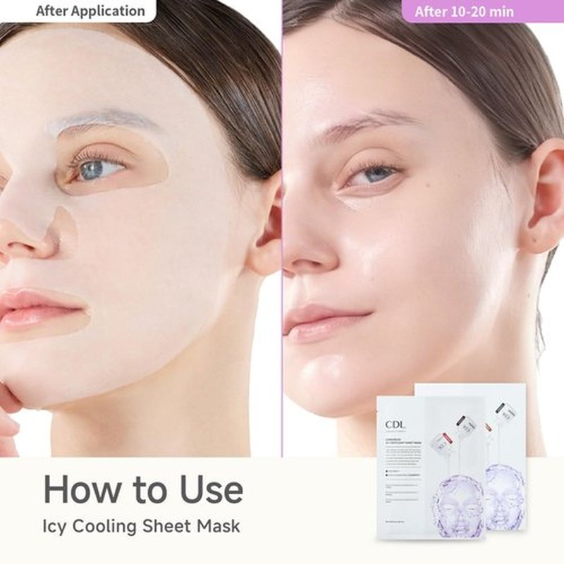 CANDORLOV CDL Collagen Face Mask Korean Sheet Mask - Brightening & Cooling Facial Mask for Dark Spots & Dull Skin, Hydrating Face Mask Skin Care with Glacier Water & Hyaluronic Acid, 10 Sheets