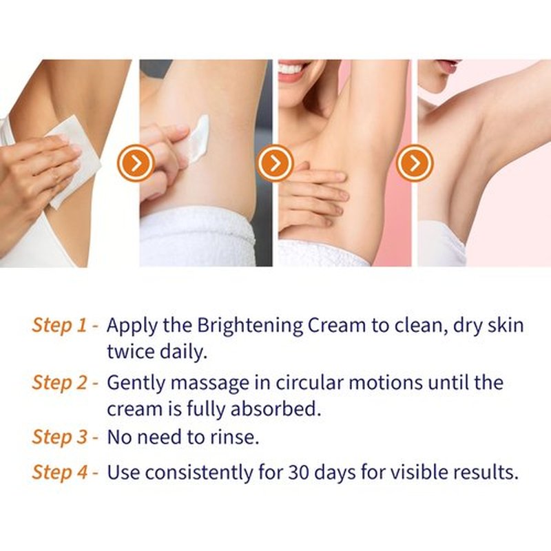 Skin Lightening Cream, Underarm, Knees, Elbows, Inner Thigh, Bikini Areas, Skin Bleaching Cream with premium ingredients (50ml, 1.69 fl oz)