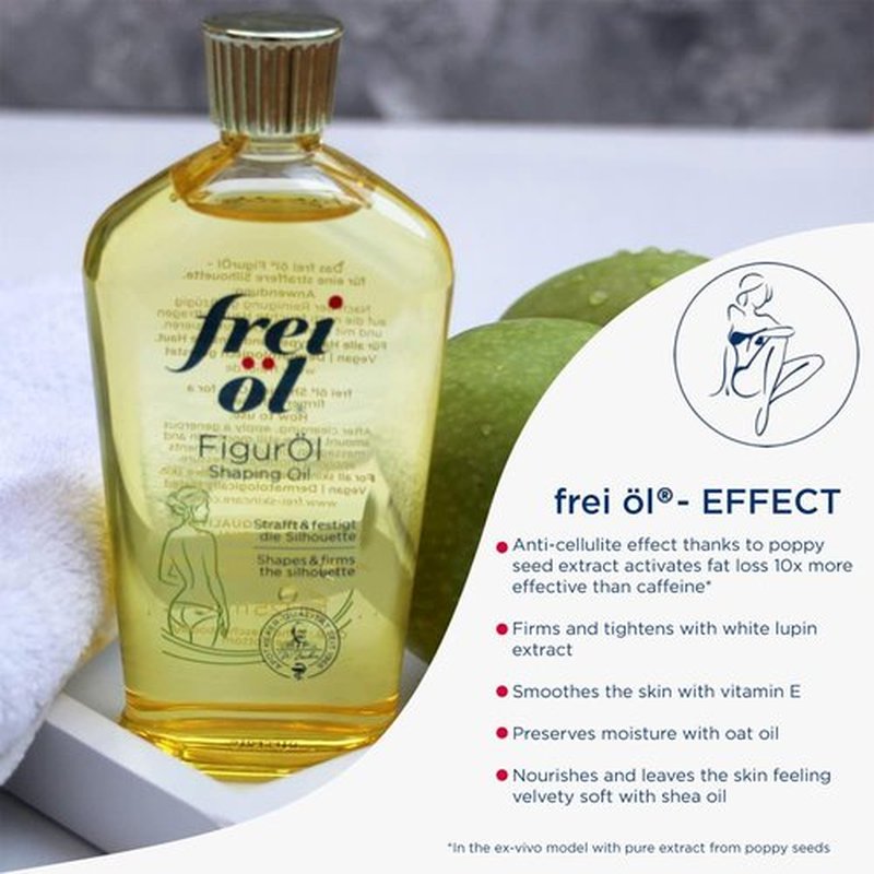 Frei Öl Shaping Oil - Cellulite Reduction Body Oil - Smooths & Firms Problem Areas - Vegan - 125 ml / 4.23 Fl Oz
