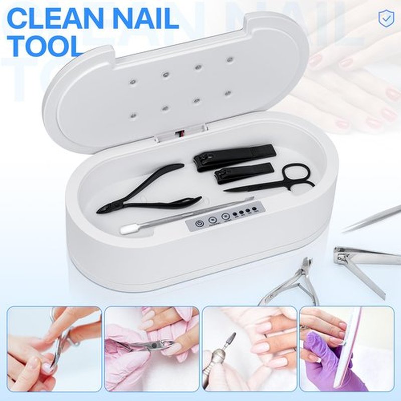 Shmian Nail Tool Sterilizer Box– 3-in-1 Portable Cleaner for Phones, Jewelry, Manicure Tools, Compact Design for Travel, Home, and Salon Use