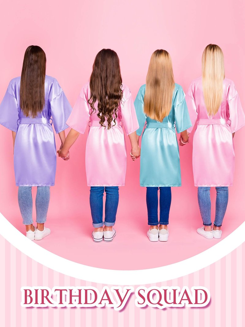 Sintuff 24 Pcs Sleepover Party Supplies for Girls 6 Spa Robes for Girls Slumber Party 6 Tote Bags 6 Headbands 6 Spa Masks(Size 12,Multicolor)