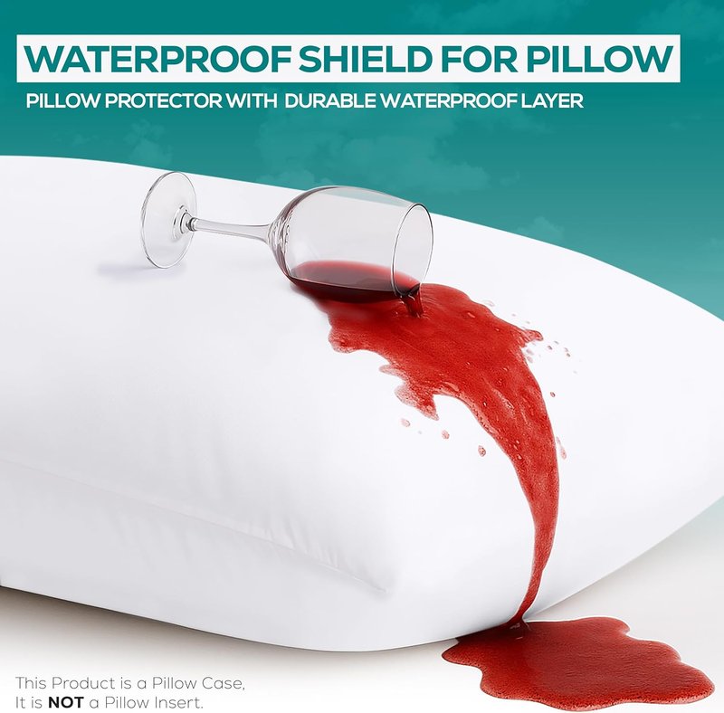 Utopia Bedding Waterproof Throw Pillow Protectors - Bed Bug Proof Zipper Encasement Covers | 20 x 20 Inches (2 Pack, White)