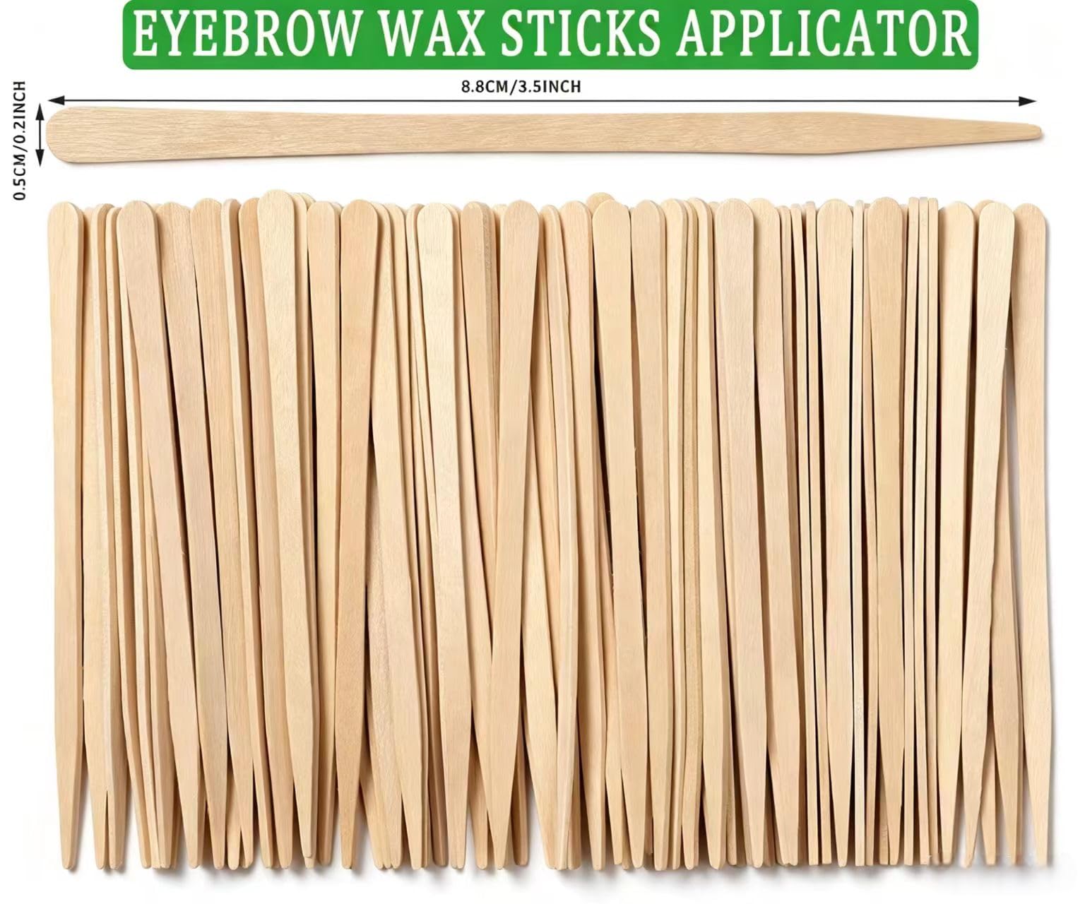 500Pcs Waxing Sticks for Hair Removal - Borogo Eyebrow, Lip, Nose Small Waxing Applicator Sticks for Hair Removal and Smooth Skin - Spa and Home Usage