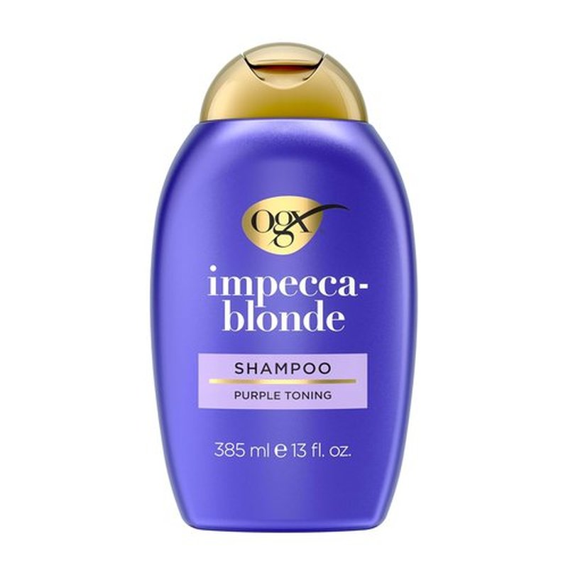 OGX Color Care - Impecca-Blonde Purple Shampoo | Highly Pigmented Toning for Blonde & Silver Hair, 13 fl. oz
