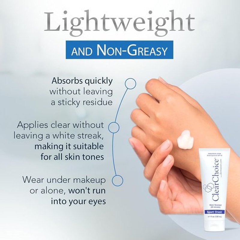 Clear Choice Sunscreen SPF 45 - Oil-Free, Zinc Oxide Formula, Broad Spectrum Protection | 4oz