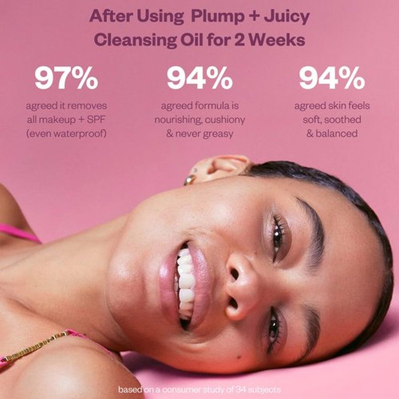 Kosas Plump + Juicy Cushiony Calm Botanical Cleansing Oil – Hydrating Makeup Remover for Sensitive Skin, Non-Greasy Oil Cleanser with Ceramides & Squalane for Soft, Soothed Skin