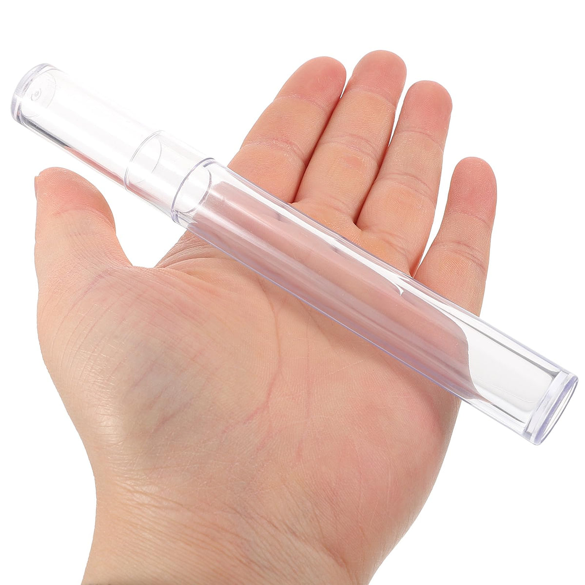 FRCOLOR Storage Case for Tweezers Cylinder Tweezer Case with Lid Plastic Eyelash Tweezer Holder for Lash Extensions Manicure Tweezers Craft Tools 5.90 X 0.62 X 0.62 in