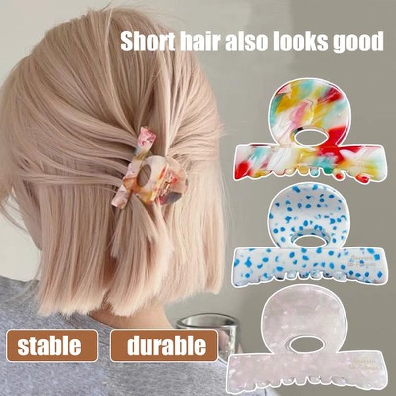 Small Hair Clips for Women, 2.4" Acetate Cute Hair Claw Clips Strong Hold, Nonslip Jaw Clips Half-Up Hair Accessories Birthday Valentine's Day Gift for Girls Mother Wife Daughter (3PCS)