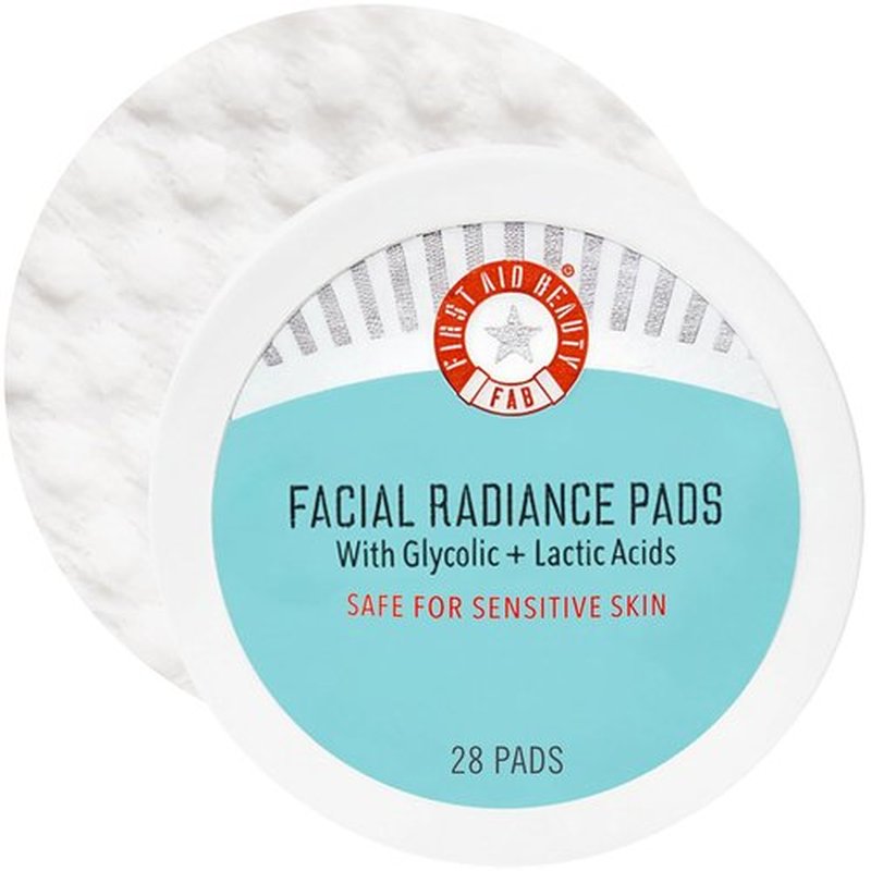 First Aid Beauty - Facial Radiance Pads | Daily Exfoliating AHA Pads for Brighter Skin - 28 Count