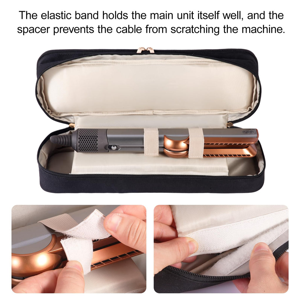 GENCAM Double-Layer Carrying Case for Dyson Airstrait Straightener, Travel Case for Dyson Airstraight, Portable Storage Case for Dyson Airstrait/Corrale Hair Straightener (Black)